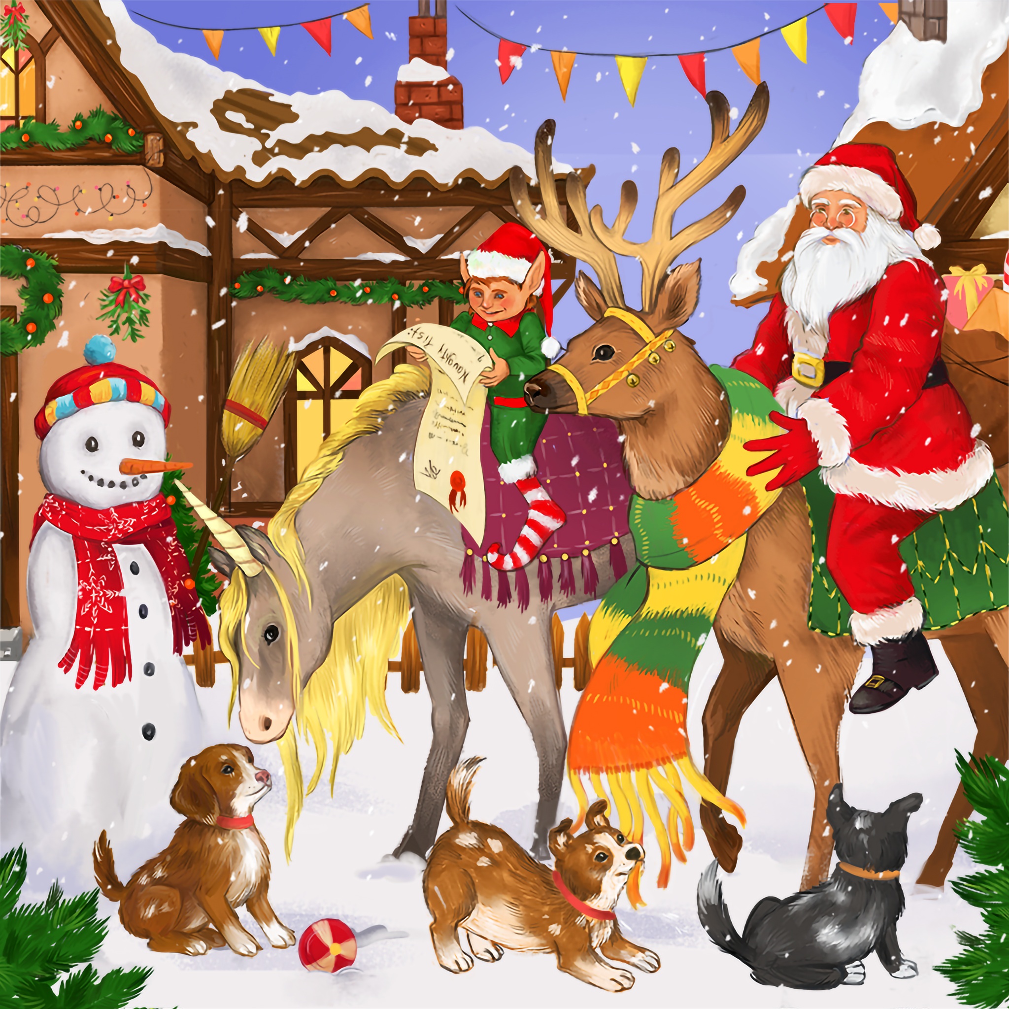 Santa and His Helper jigsaw puzzle by Gotiva