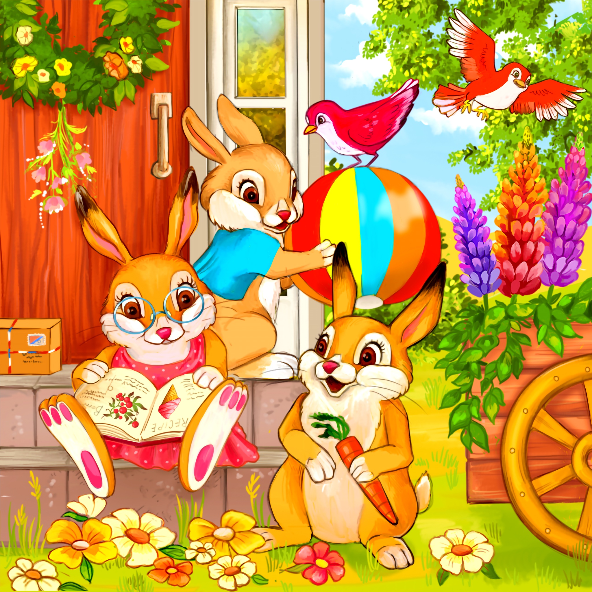 Happy Bunny Family jigsaw puzzle by Gotiva