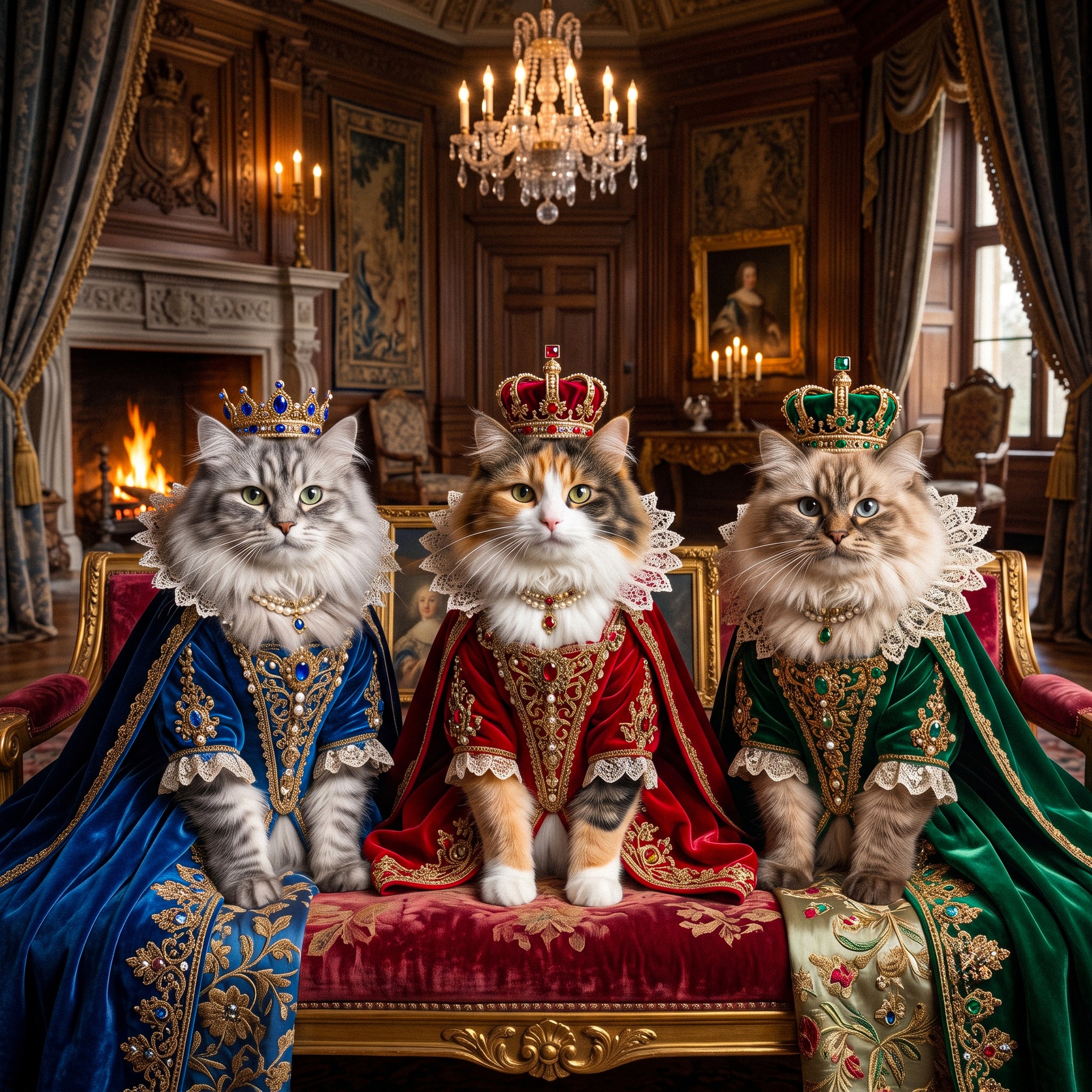 Cat Kings jigsaw puzzle by Gotiva