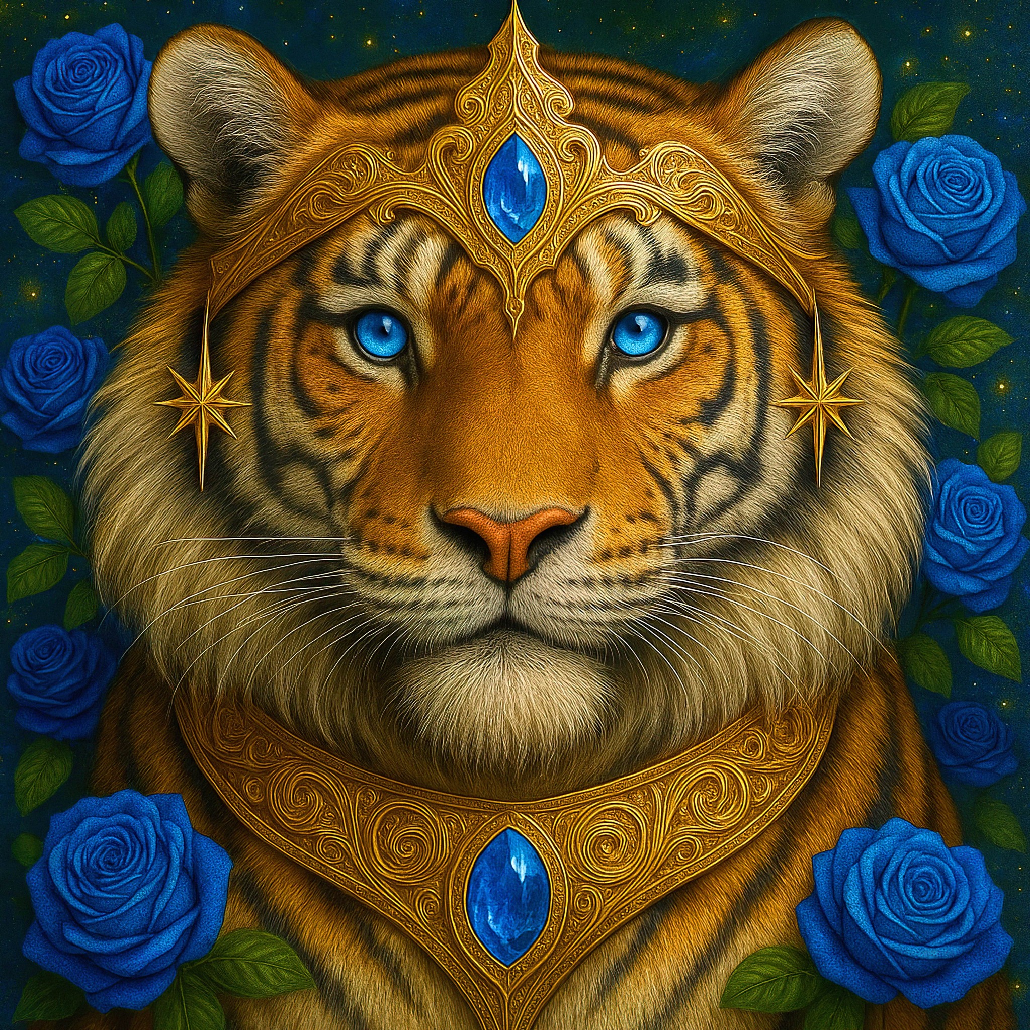 Blue Rose Tiger jigsaw puzzle by Gotiva