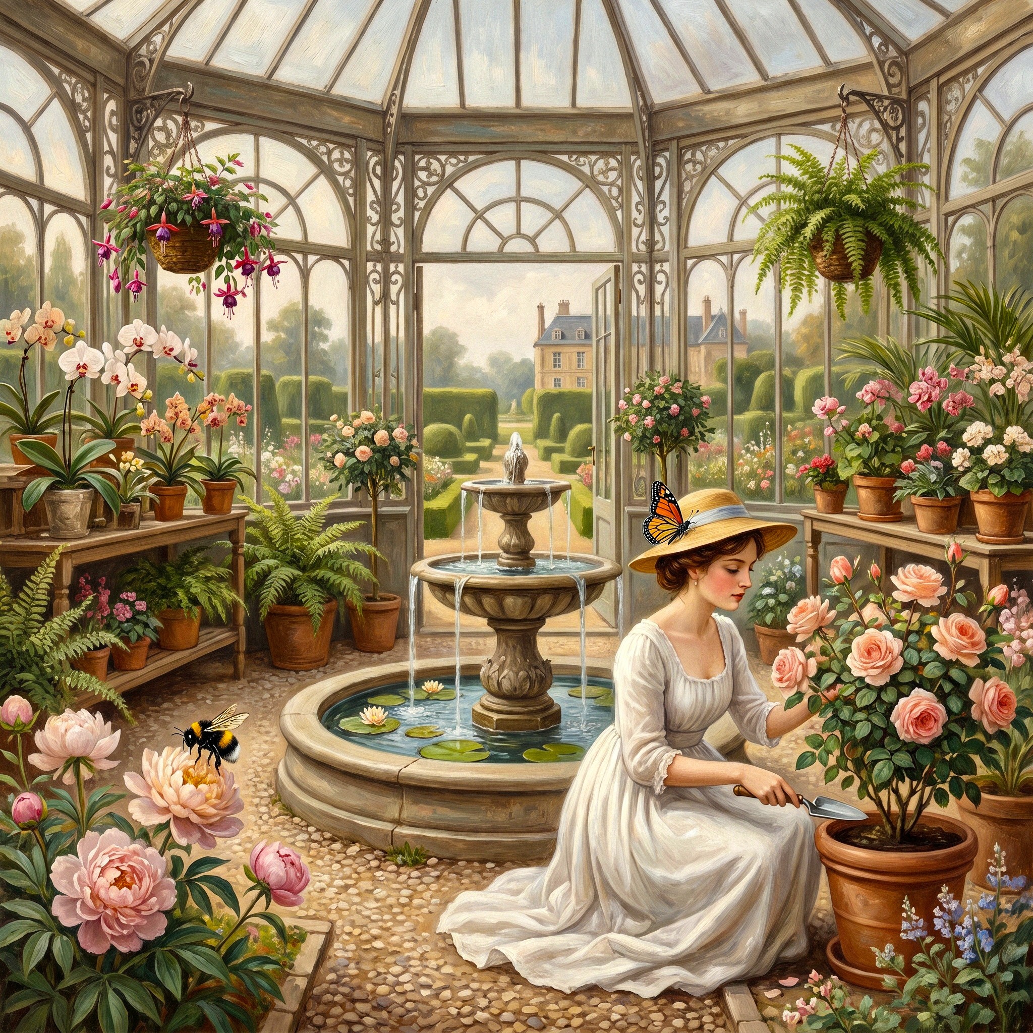 Ornate Conservatory Garden jigsaw puzzle by Eliza Fairbourne