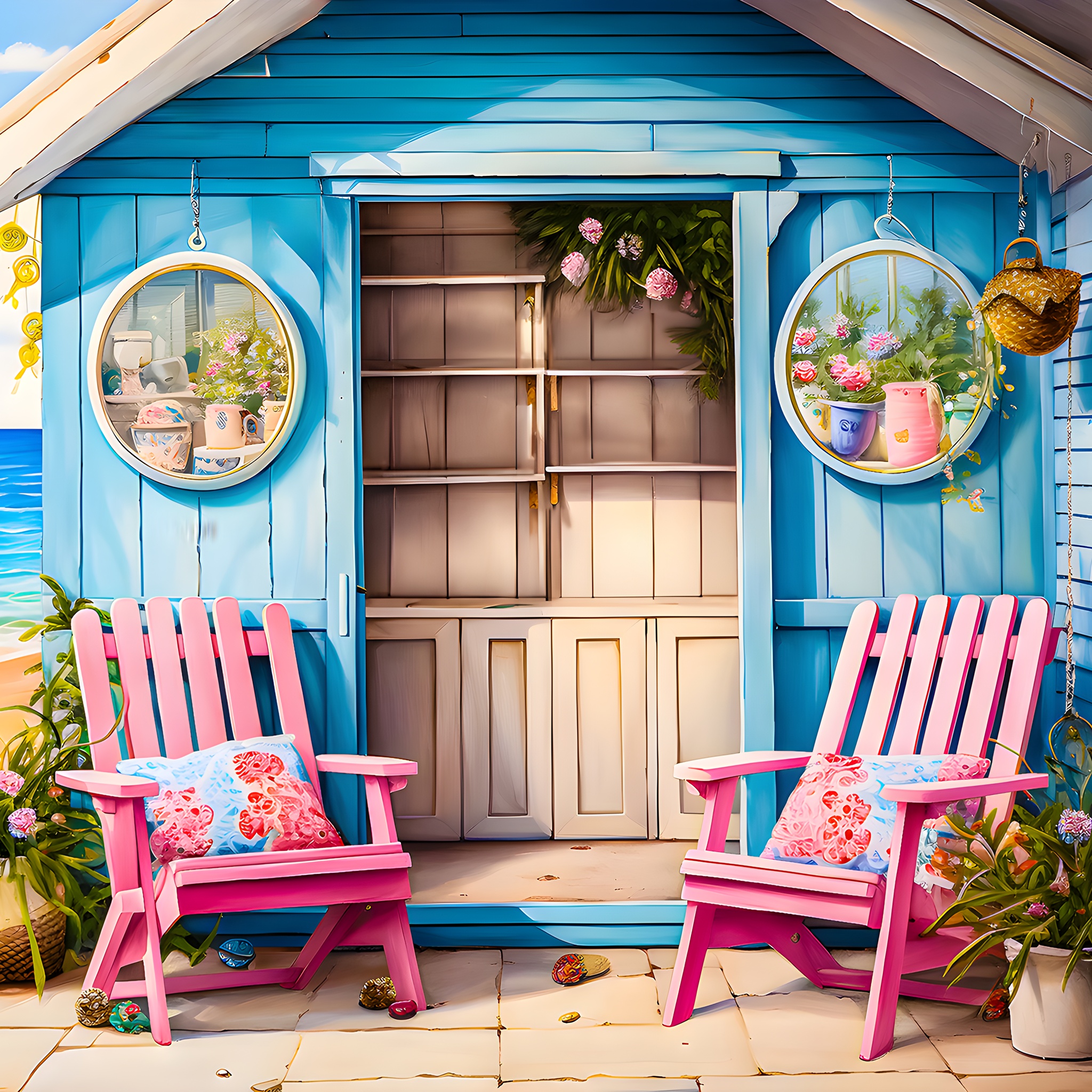 Pink chairs jigsaw puzzle by Gotiva