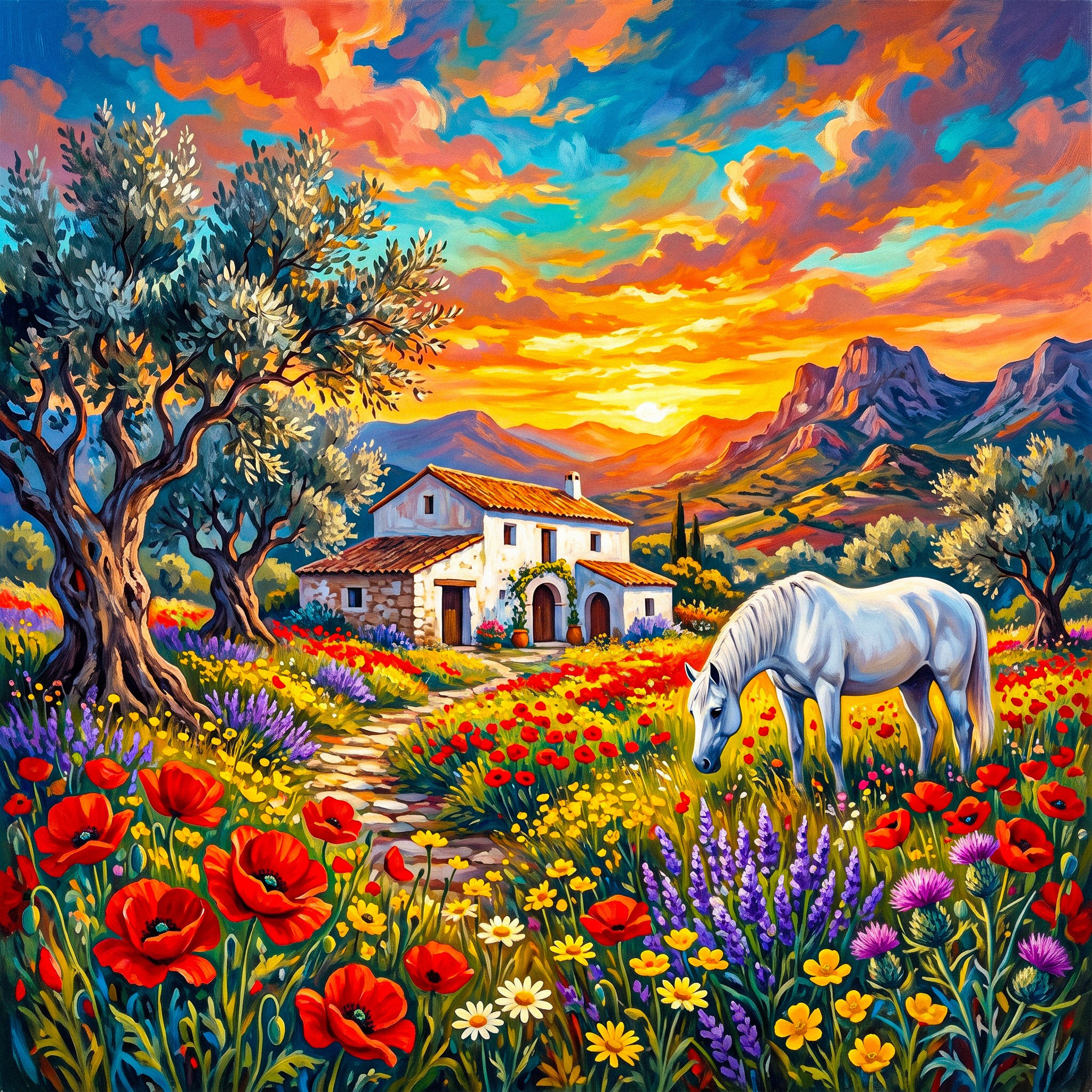 Horse on Flowers jigsaw puzzle by Classic Art Jenny