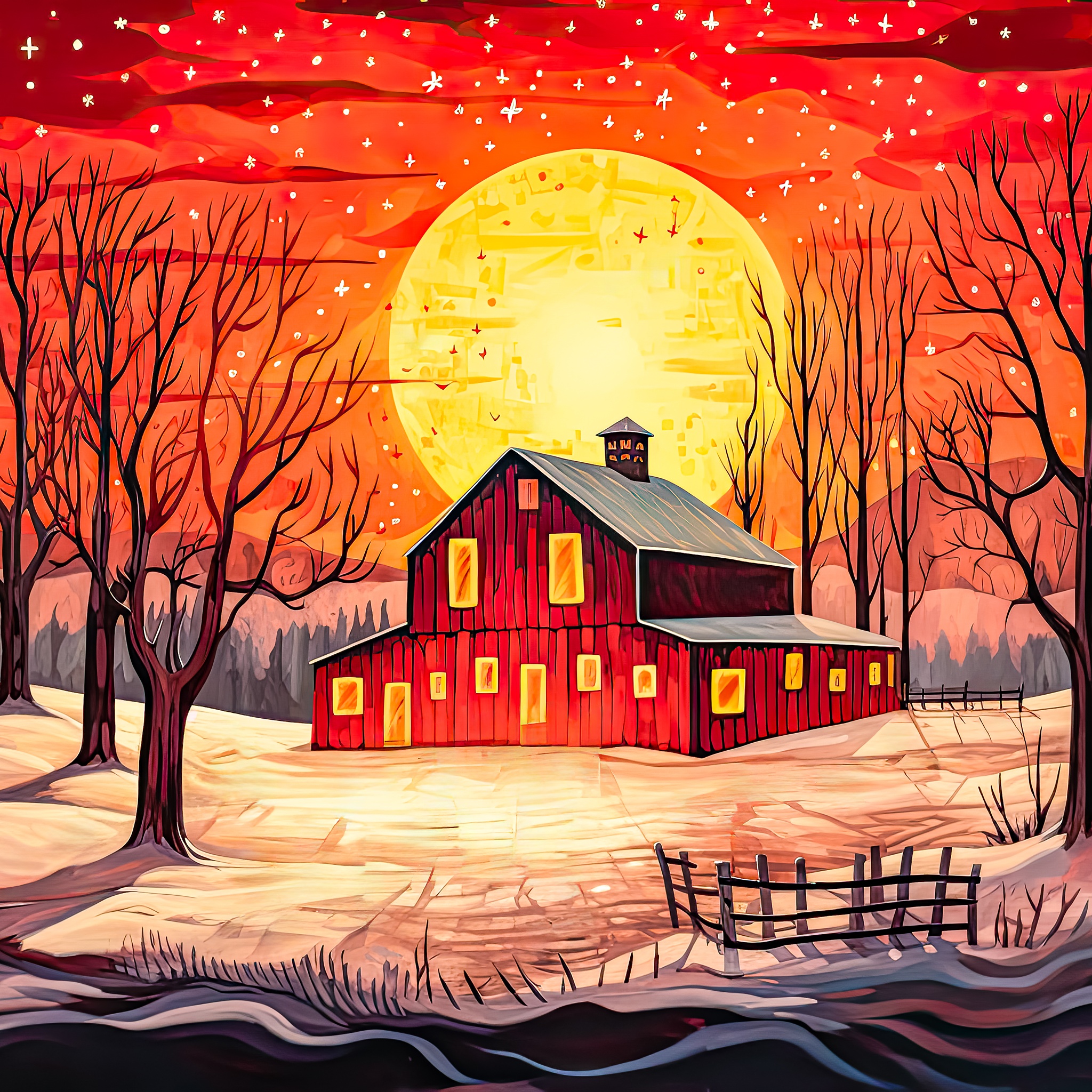 Barn in winter  jigsaw puzzle by Gotiva