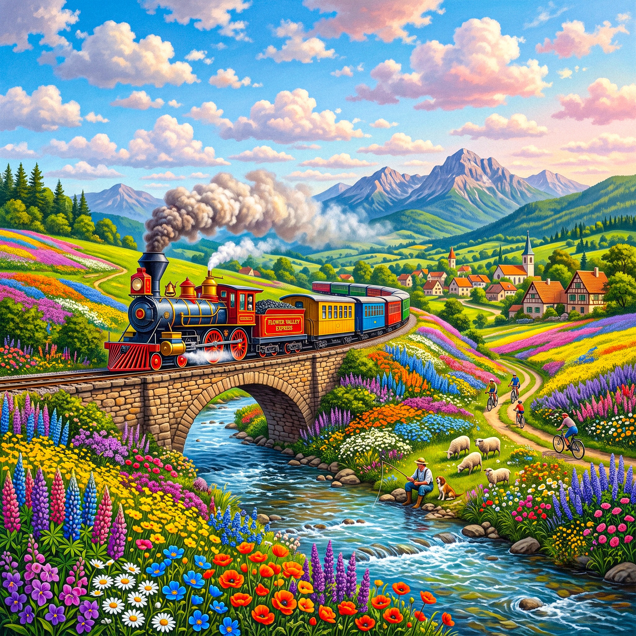 Color Train jigsaw puzzle by Gotiva