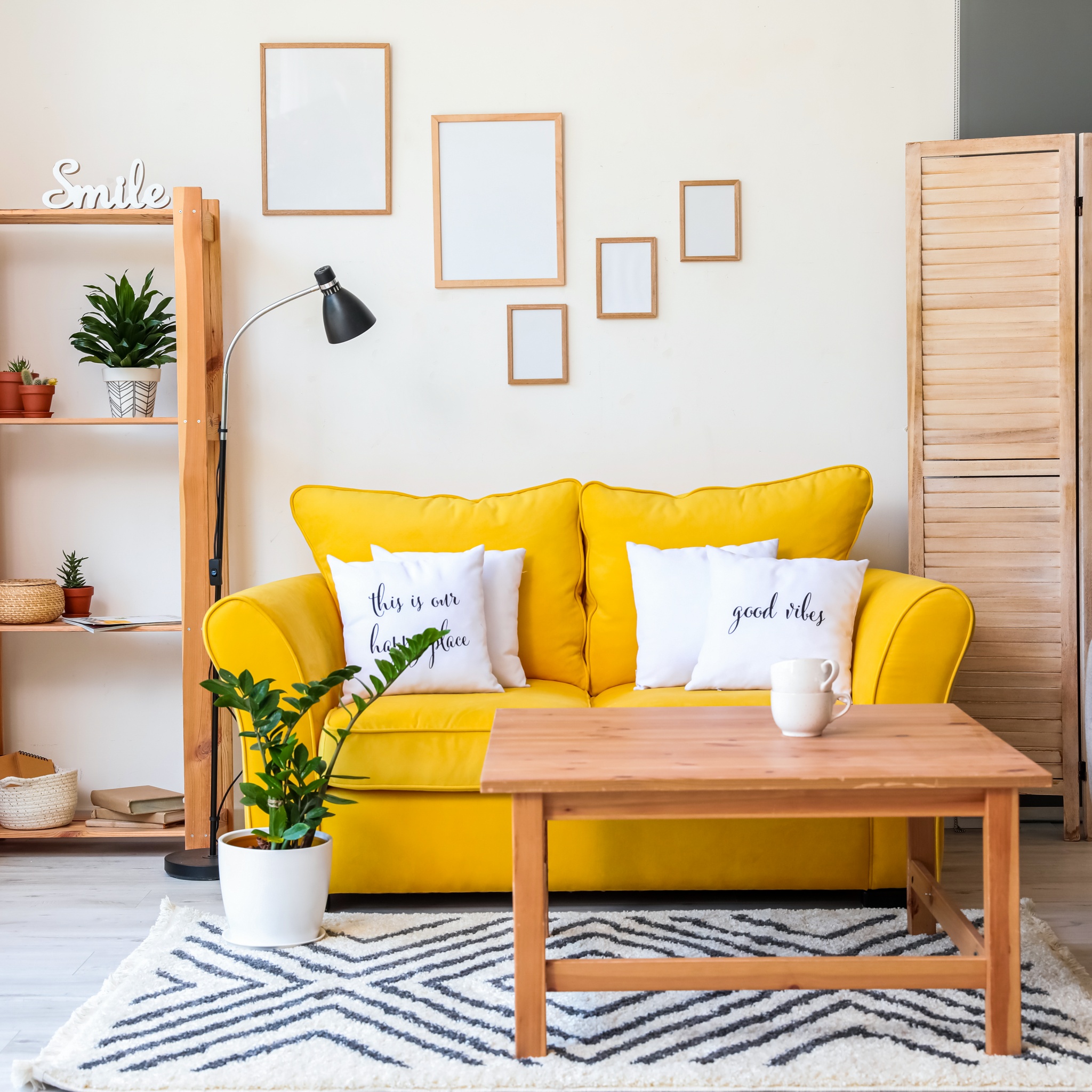 Yellow sofa interior jigsaw puzzle by Gotiva
