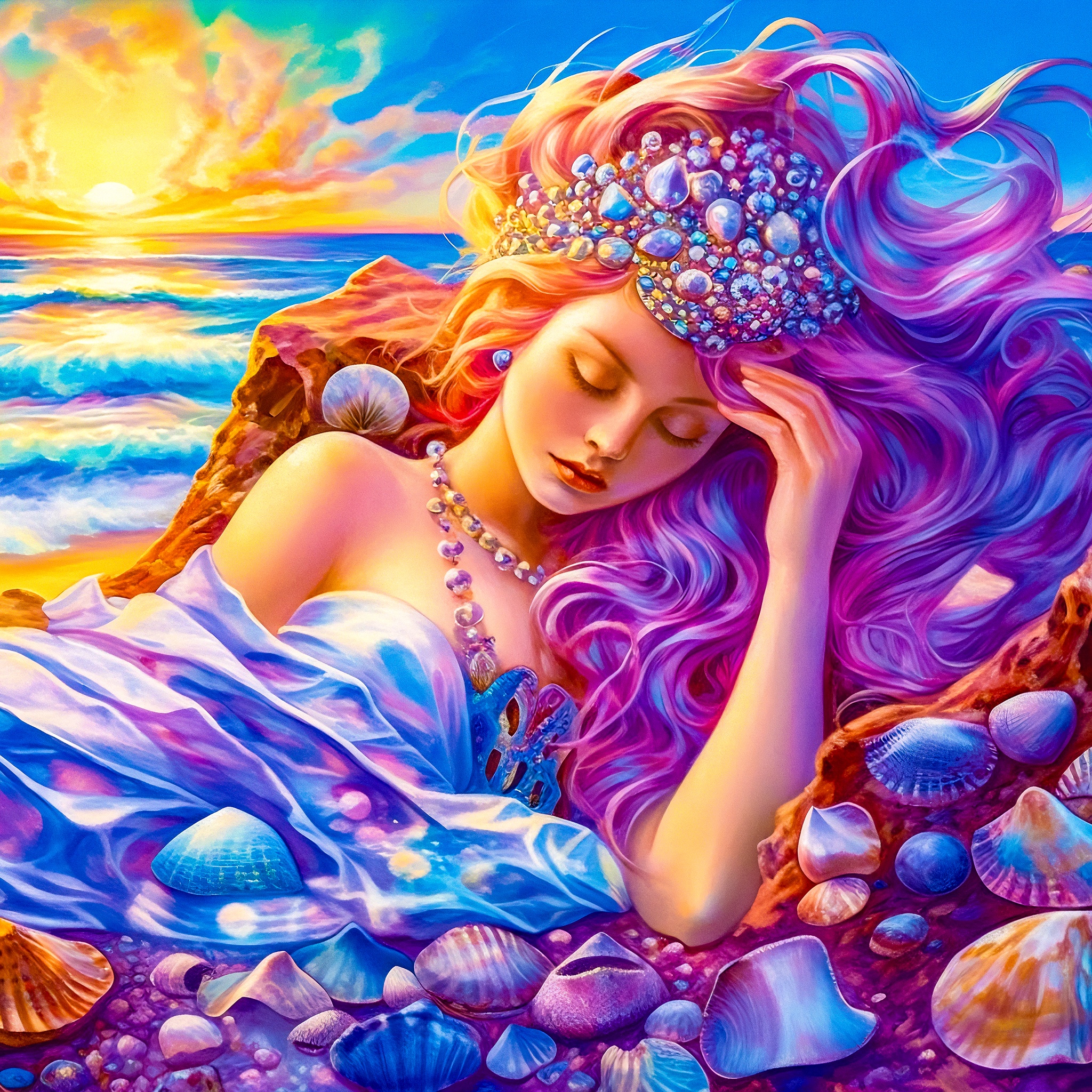 Sleeping Mermaid jigsaw puzzle by Gotiva