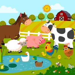 Happy Farm Animals jigsaw puzzle by Gotiva