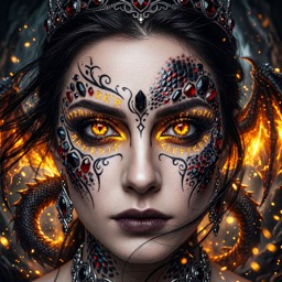 Dragon Makeup jigsaw puzzle by Raven Veil