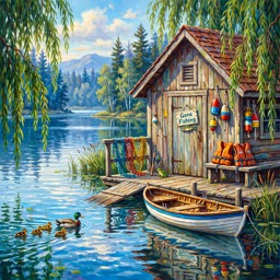 Lakeside Boathouse jigsaw puzzle by Classic Art Jenny