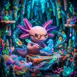 Axelotl Scientist jigsaw puzzle by Aria Solenne