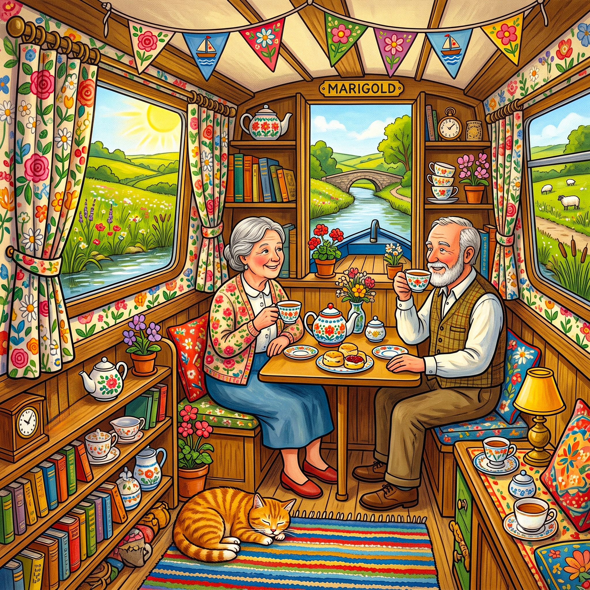 Tea on Ship jigsaw puzzle by Comic Crumbs by Emma