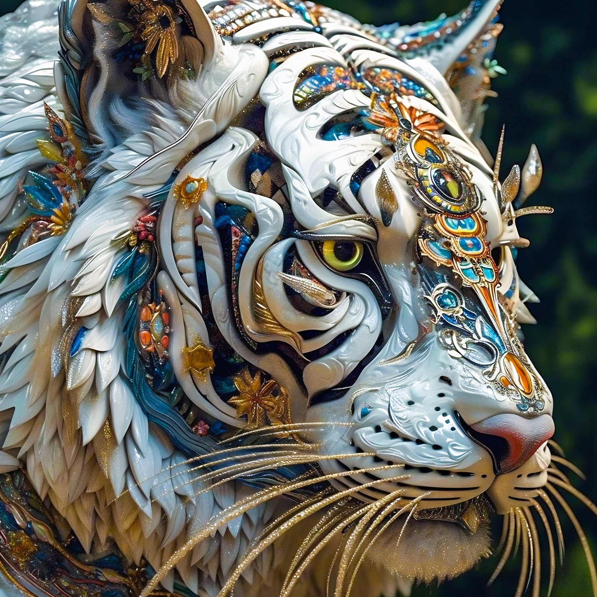 Gorgeous angelic zen tiger jigsaw puzzle by Gotiva