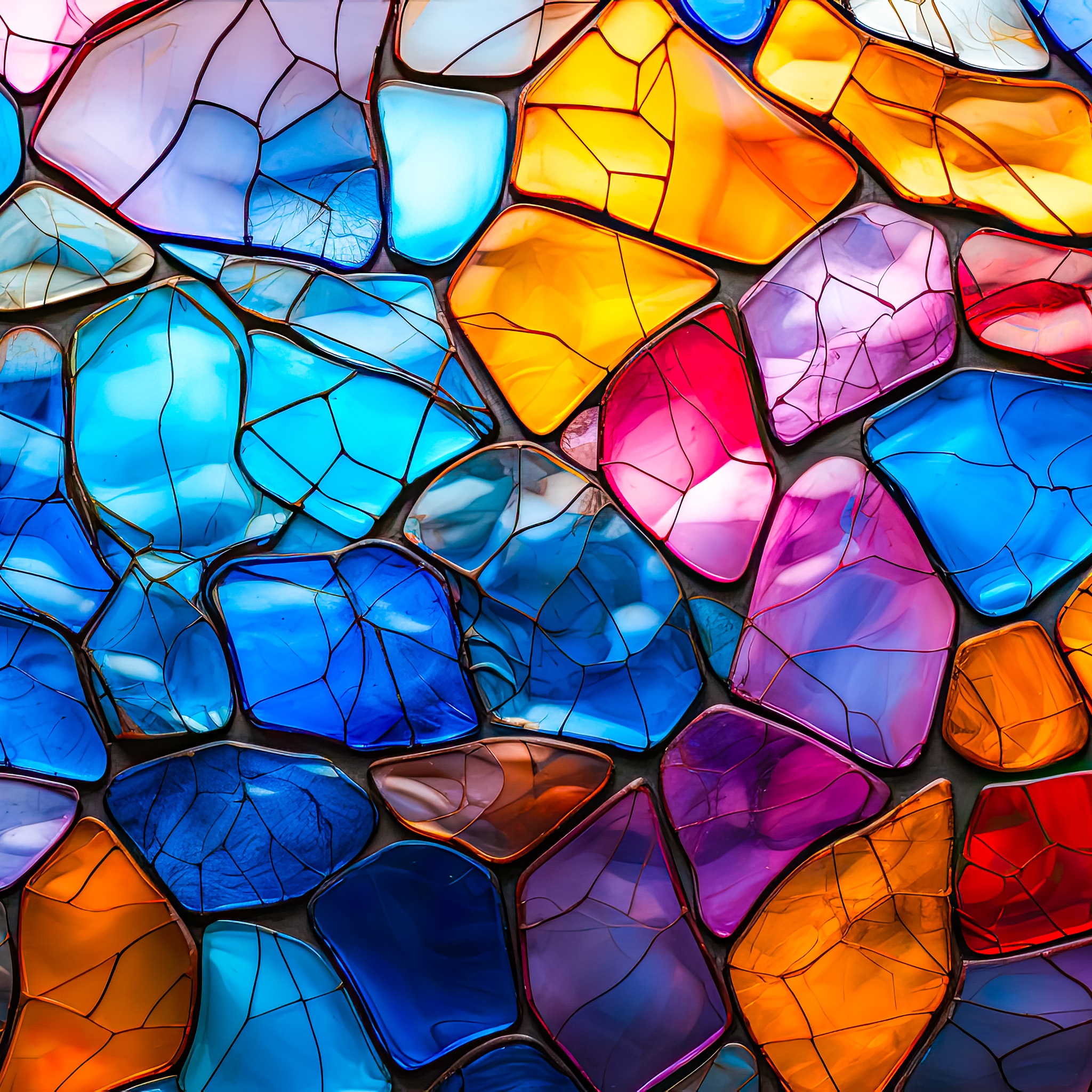 Vibrant stained glass jigsaw puzzle by Gotiva