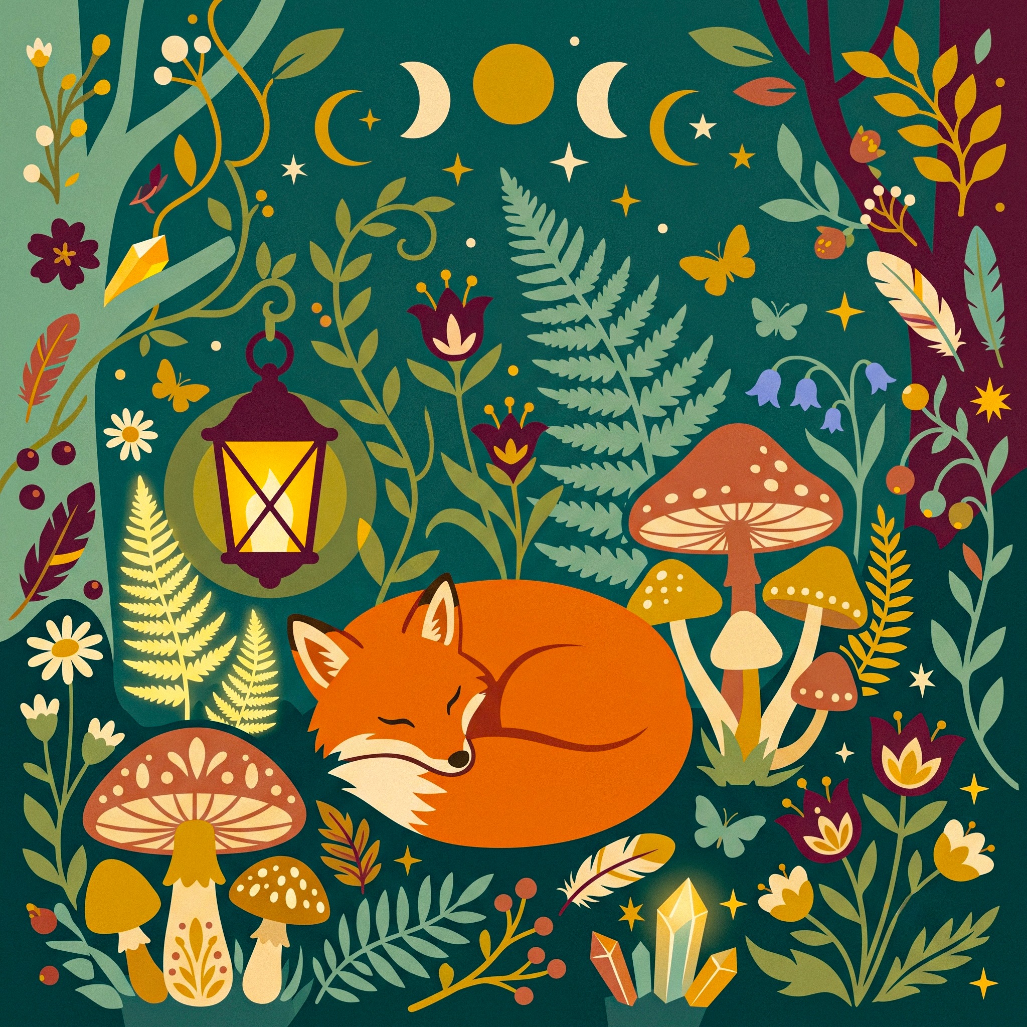 Sleeping Fox jigsaw puzzle by Silvia Arts
