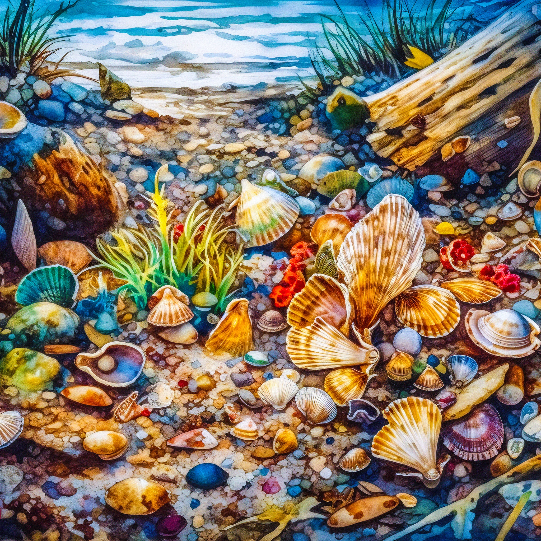 Coloured seashell jigsaw puzzle by Gotiva