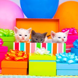 Three Little Kittens Peeking From A Box jigsaw puzzle by Gotiva