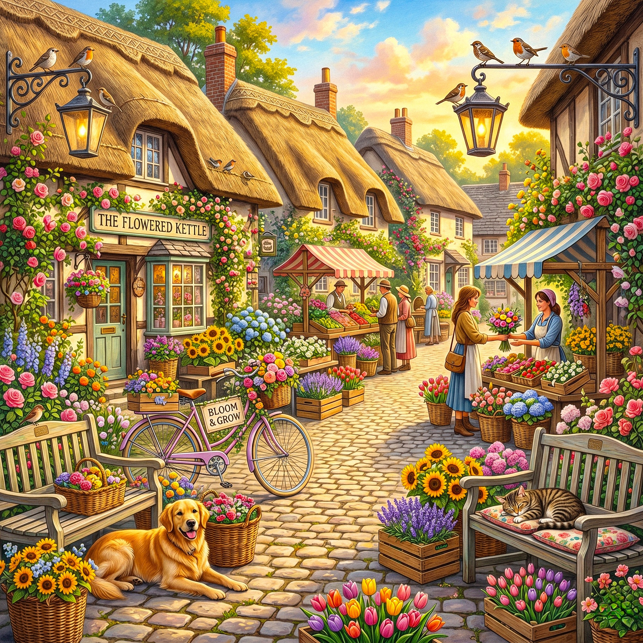 Summer Flower Shopping jigsaw puzzle by Classic Art Jenny