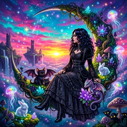 Moon Girl jigsaw puzzle by Raven Veil