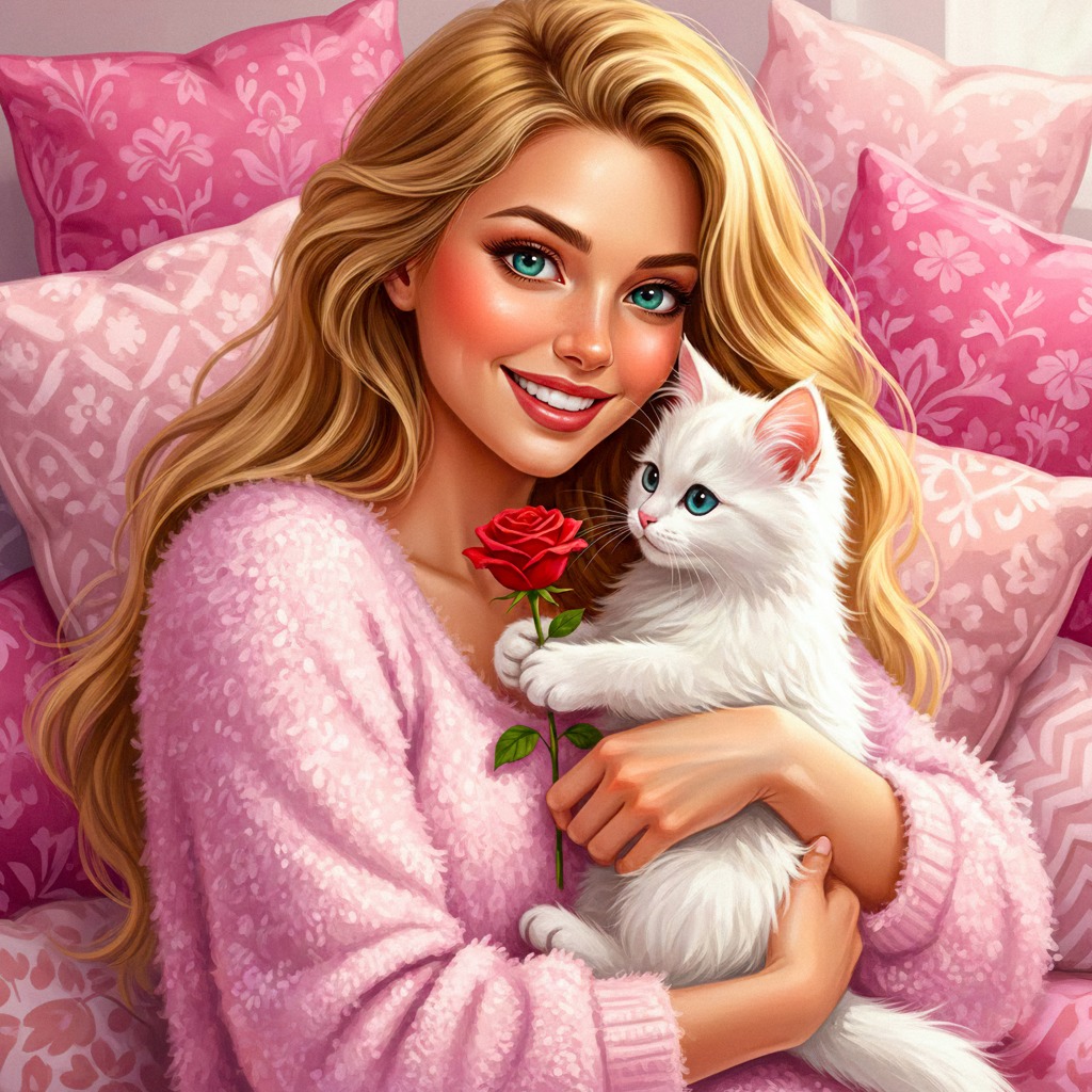 Girl with Kitten
