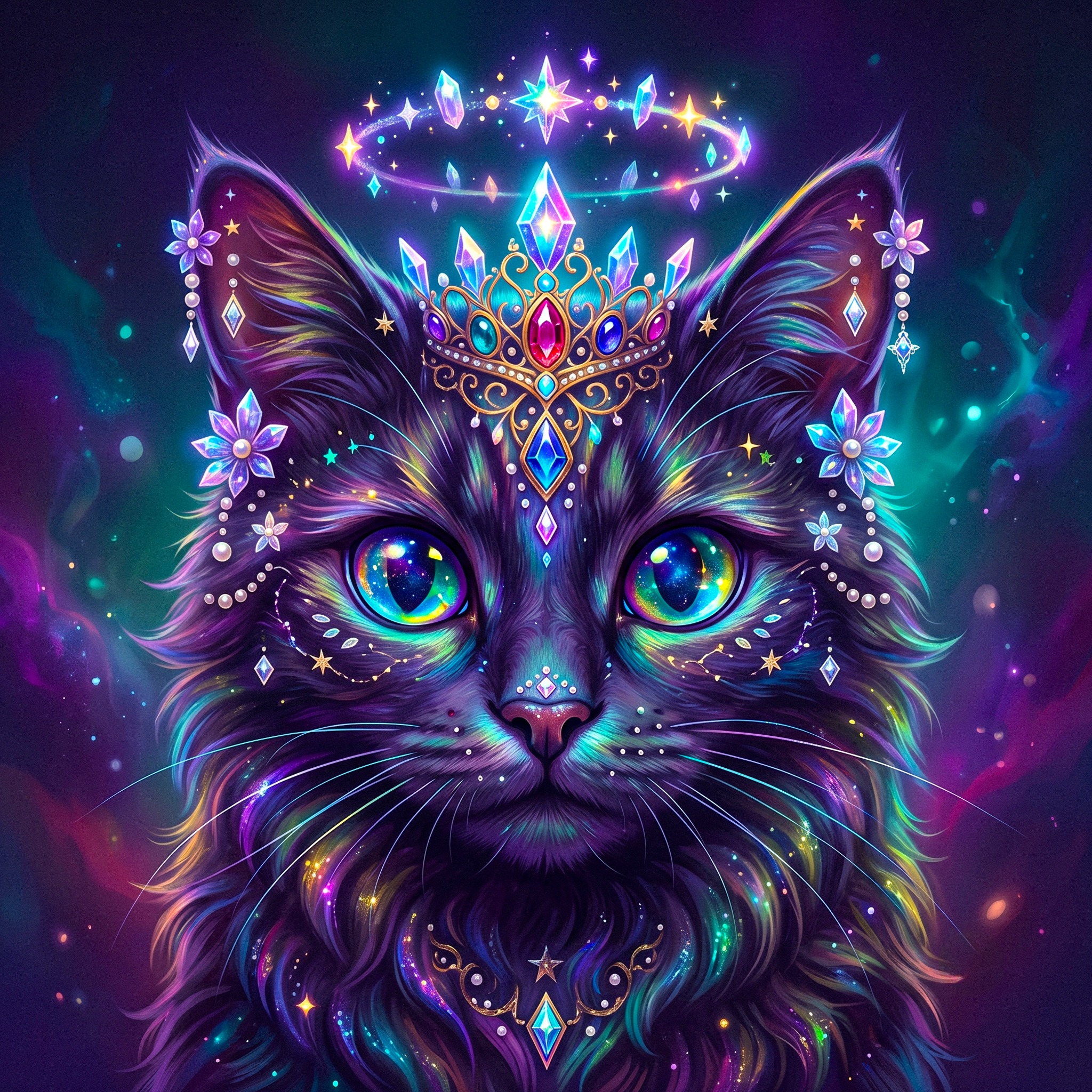Purple Cat jigsaw puzzle by Raven Veil