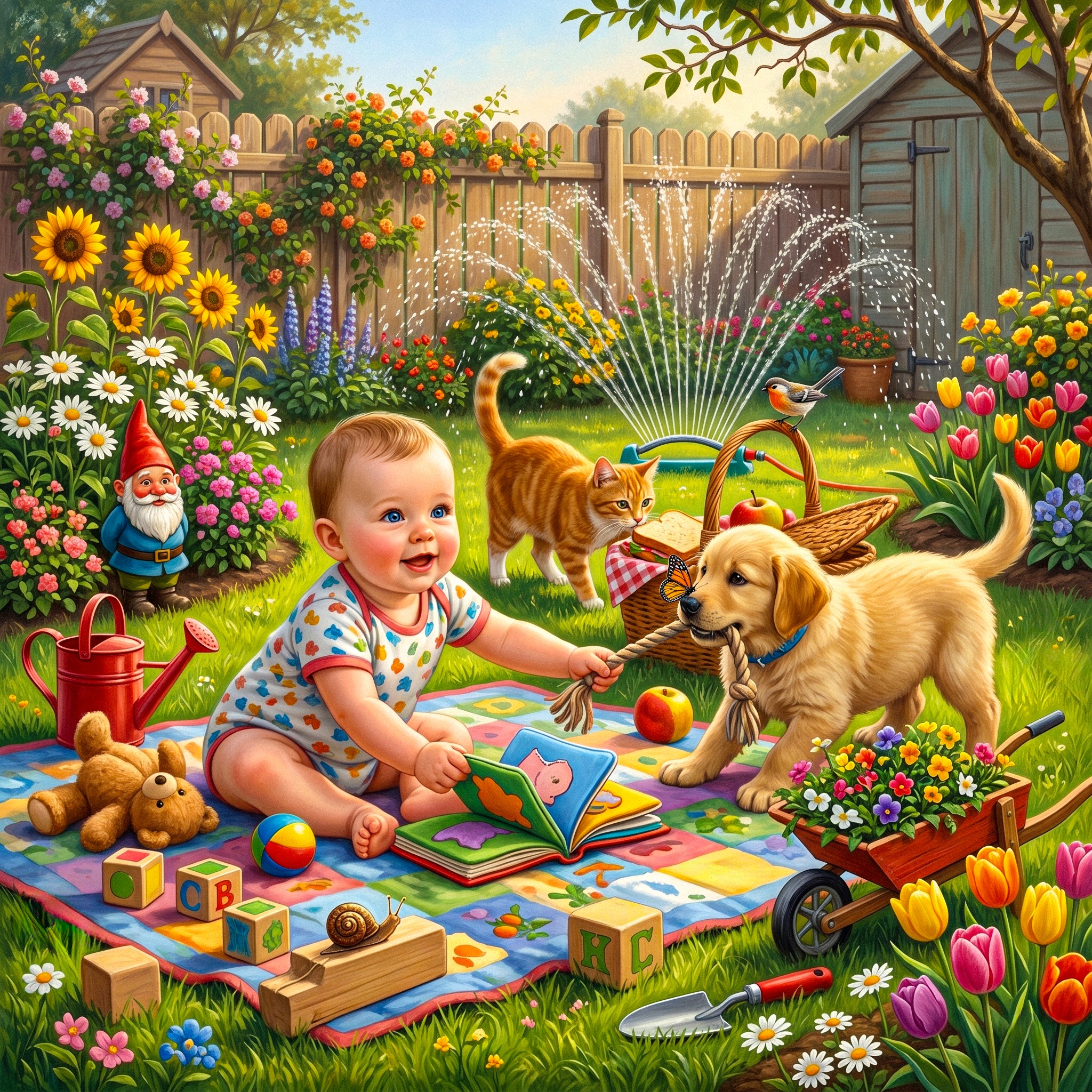 Baby and Puppy jigsaw puzzle by Classic Art Jenny