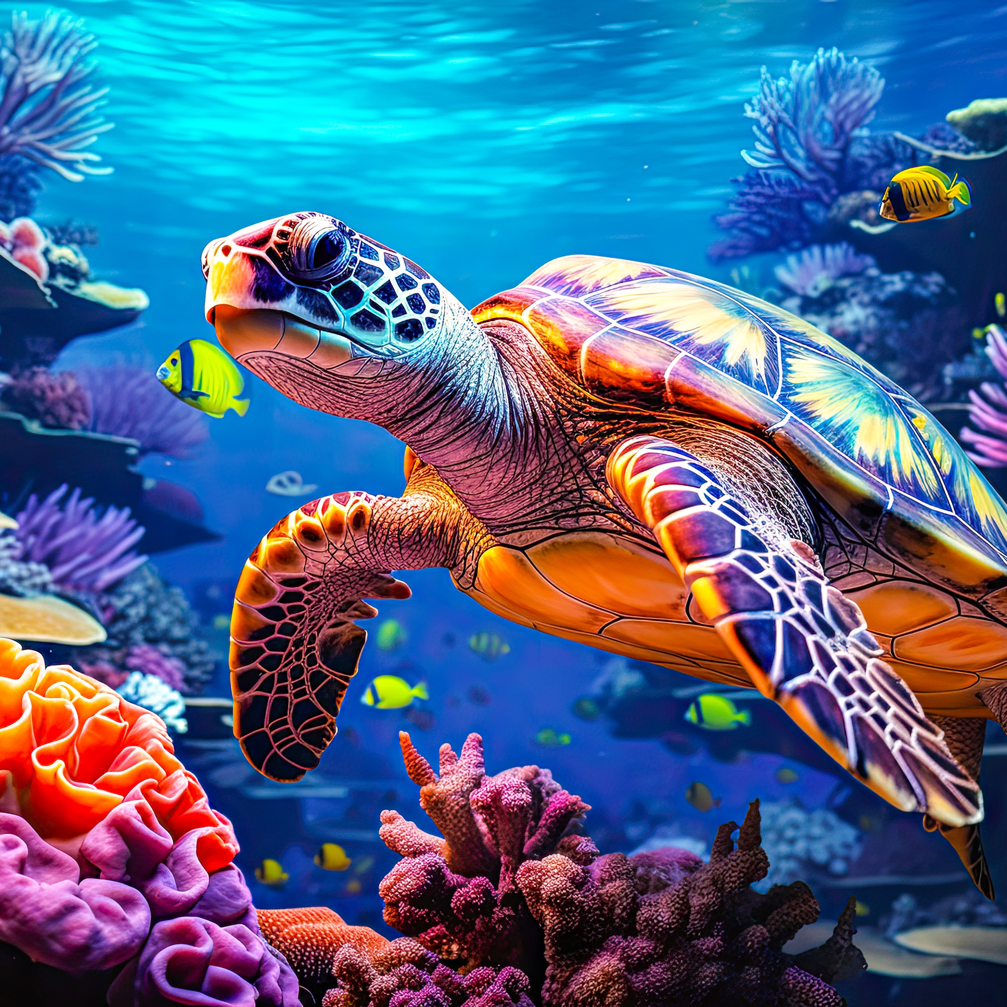 Sea turtles with coral reefs jigsaw puzzle by Gotiva