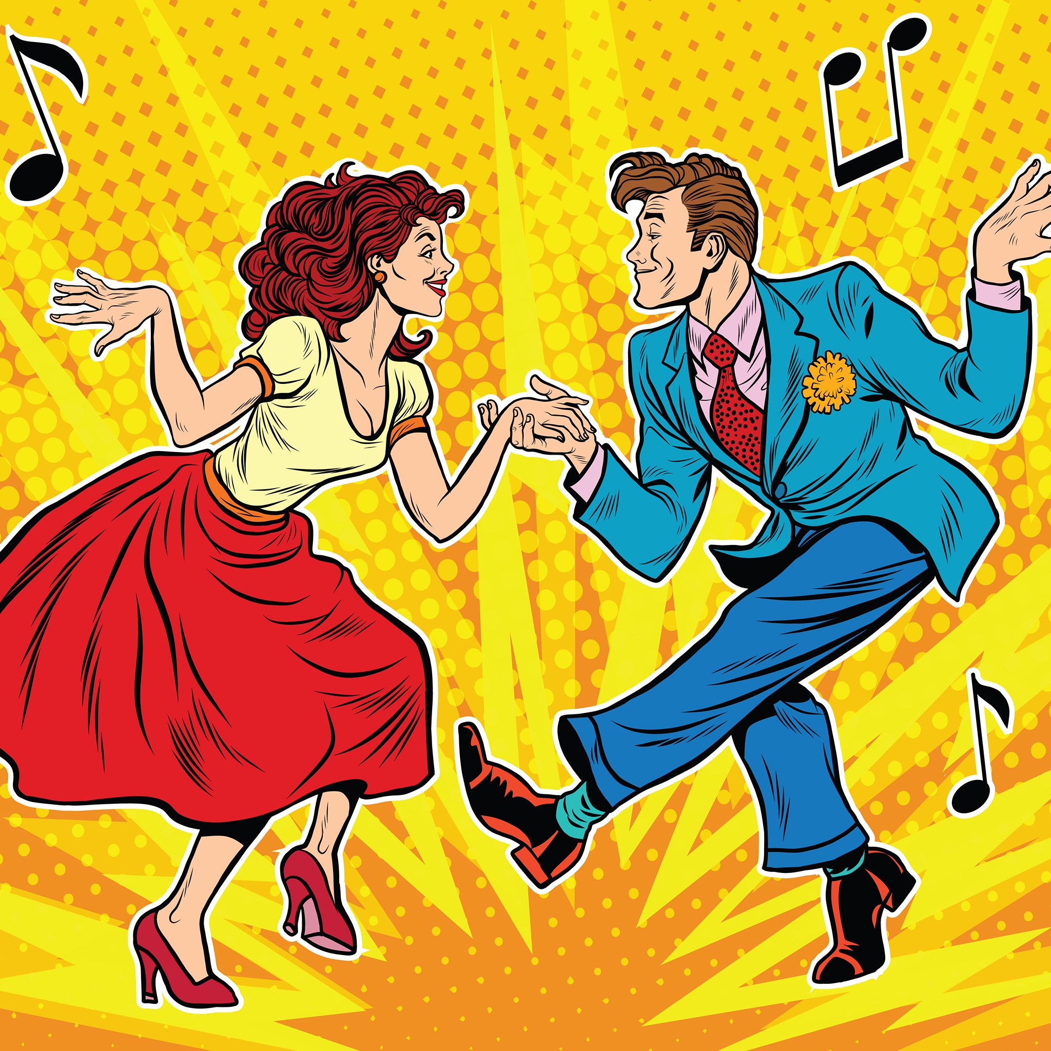 Vintage dance pop art jigsaw puzzle by Gotiva