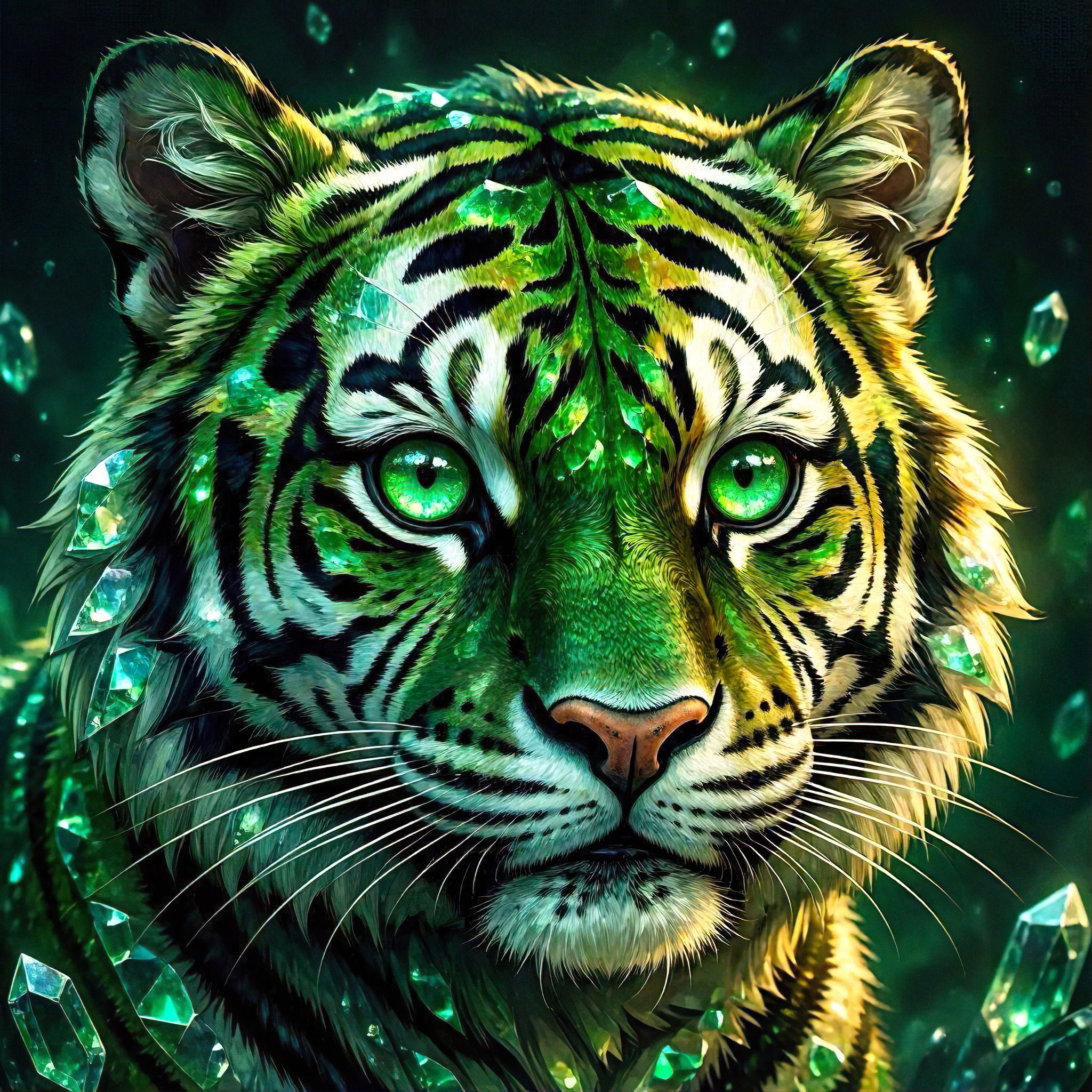 Green Tiger jigsaw puzzle by Gotiva