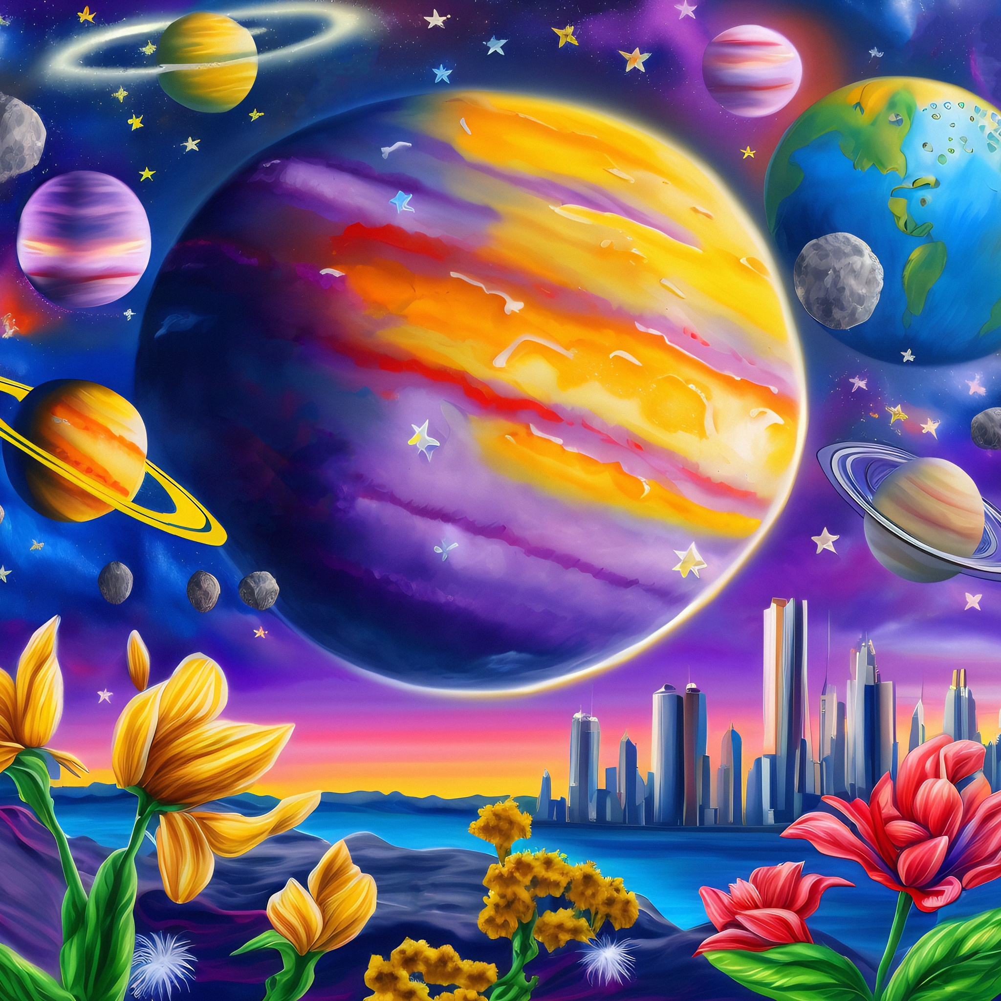 Planets in sunset jigsaw puzzle by Gotiva