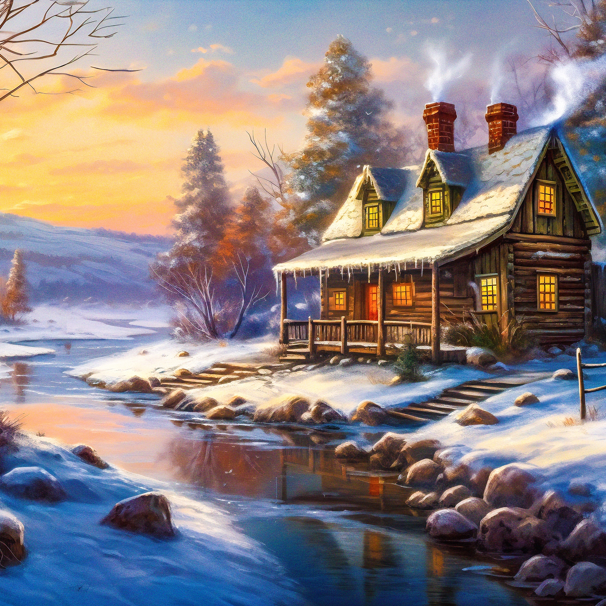Winter cottage jigsaw puzzle by Gotiva