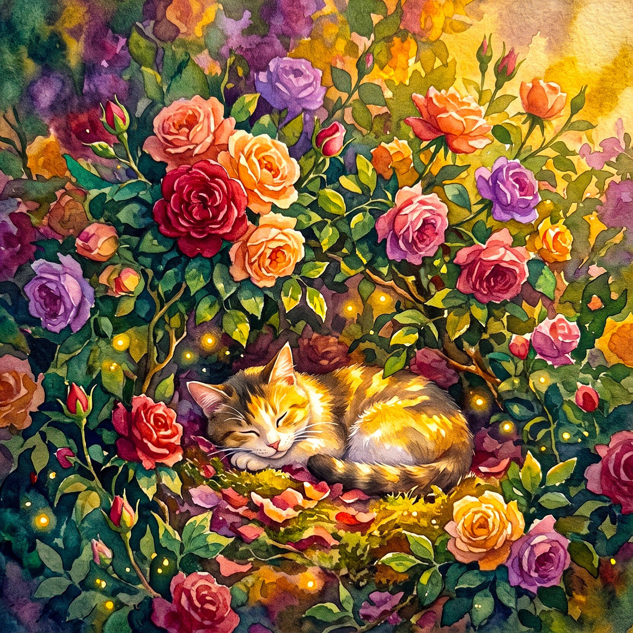 Cat jigsaw puzzle by Angie Watercolors