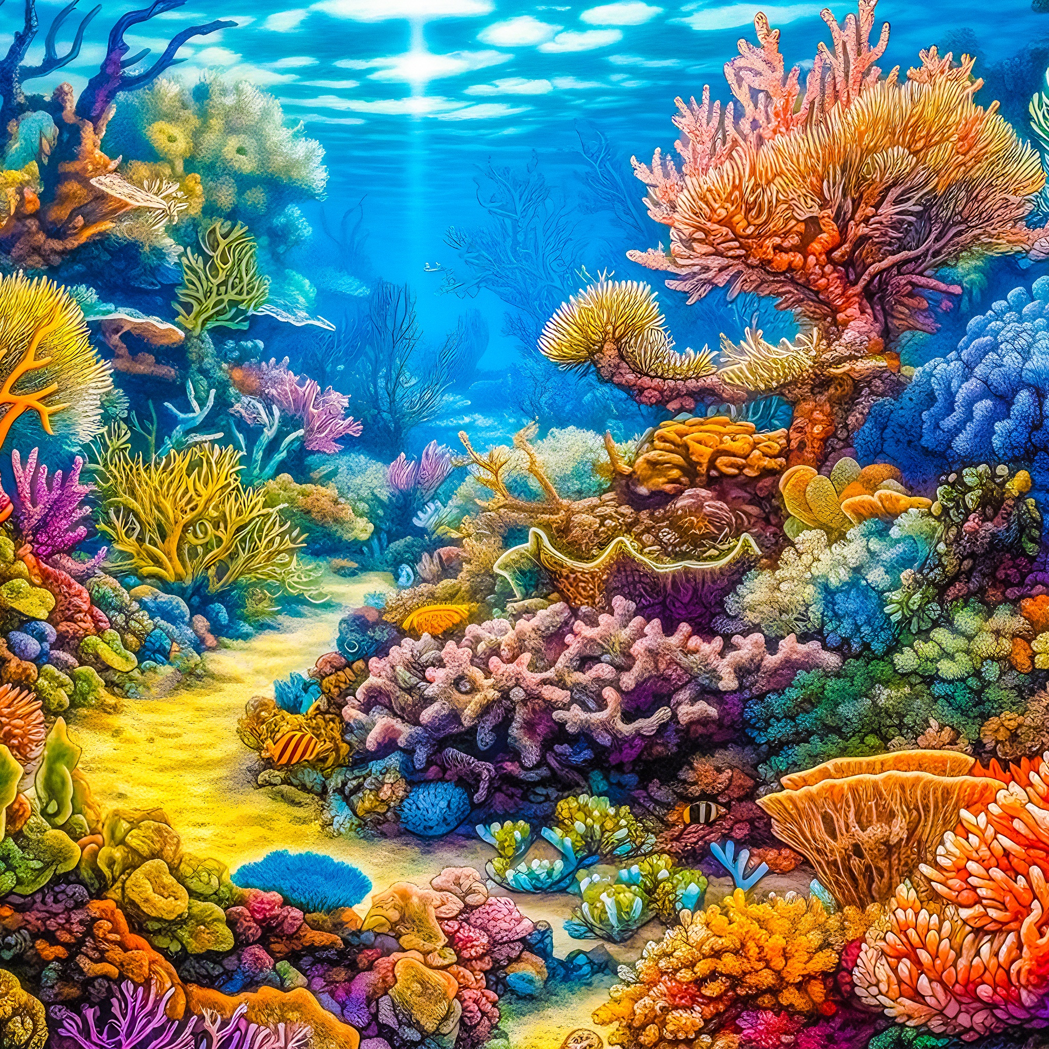 Colourful coral reef jigsaw puzzle by Gotiva