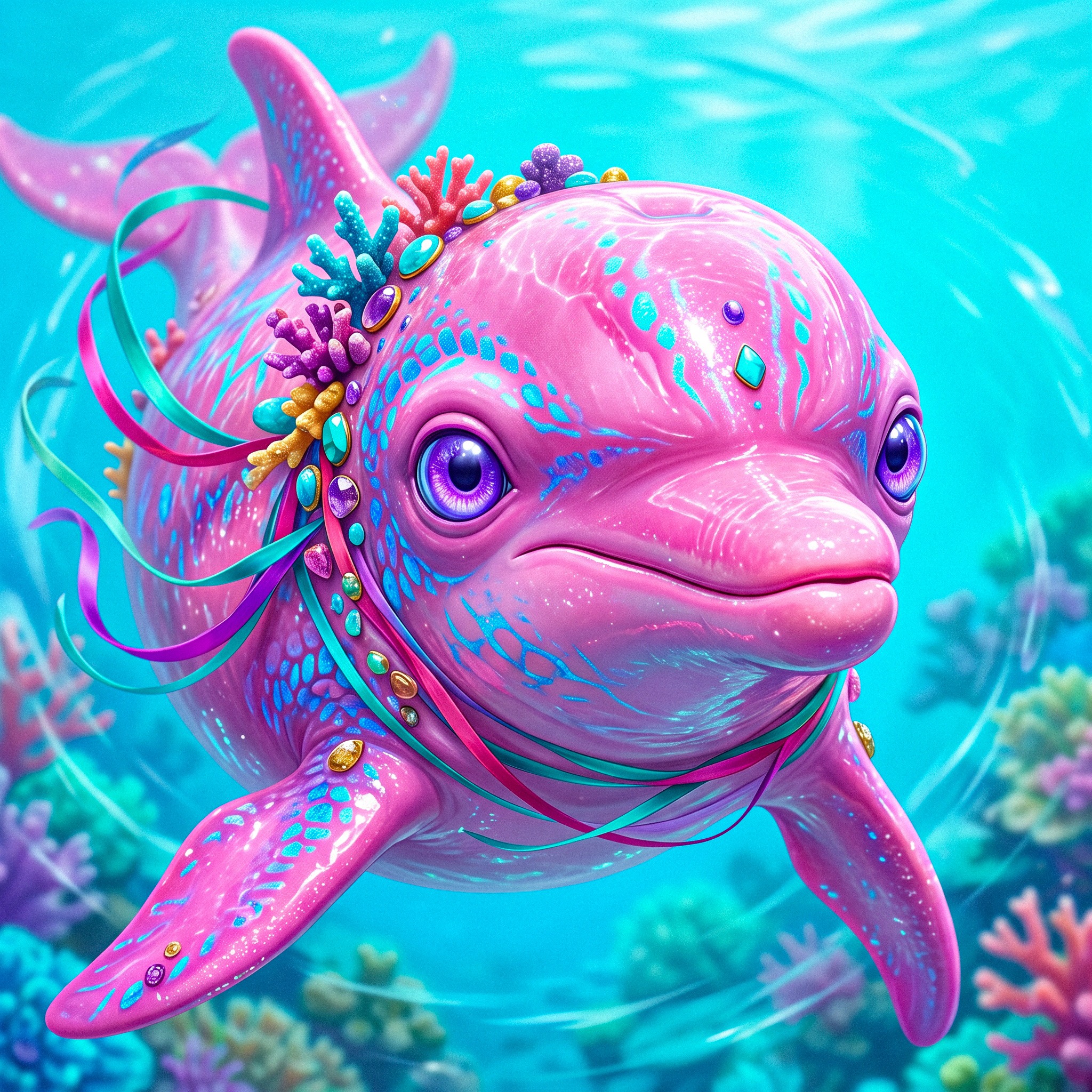 Pink Dolphin jigsaw puzzle by Animalia