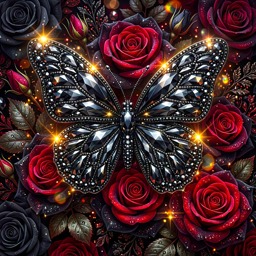 Black Crystal Butterfly