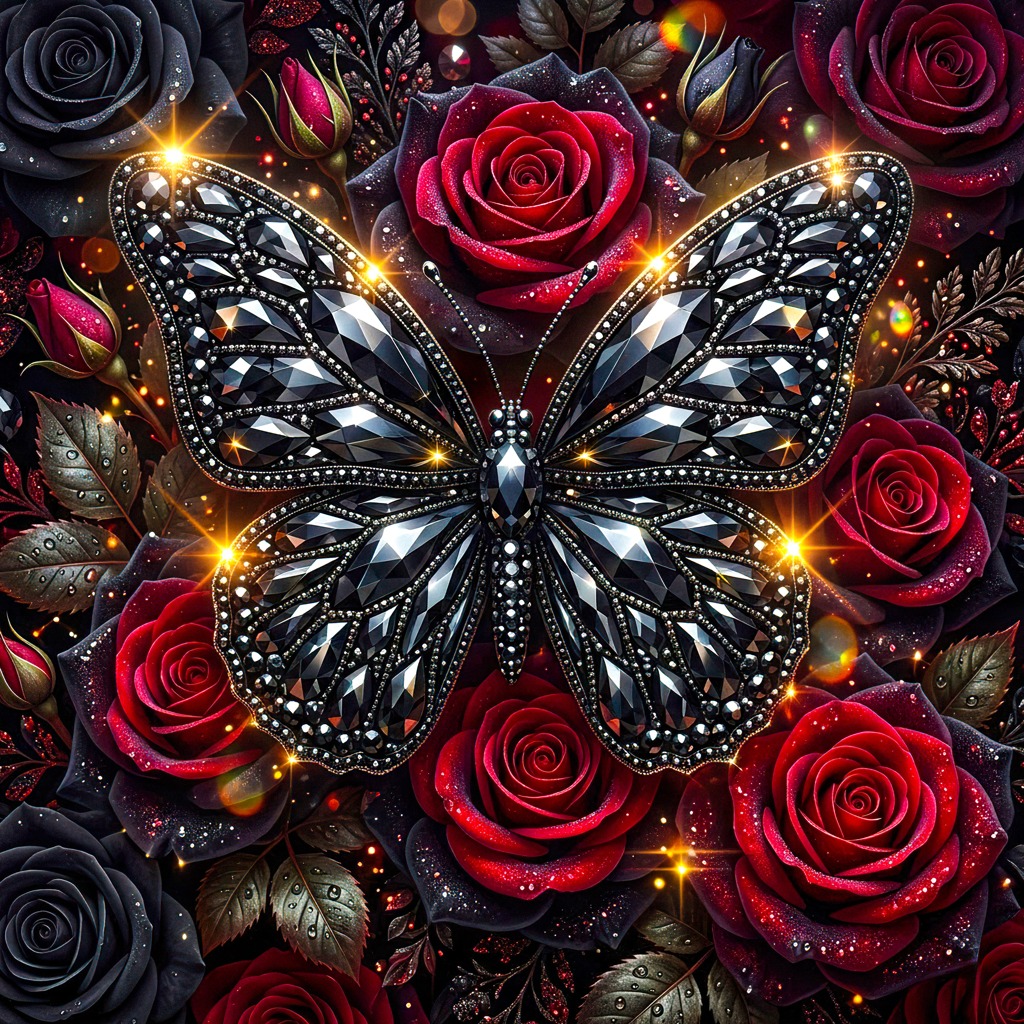 Black Crystal Butterfly