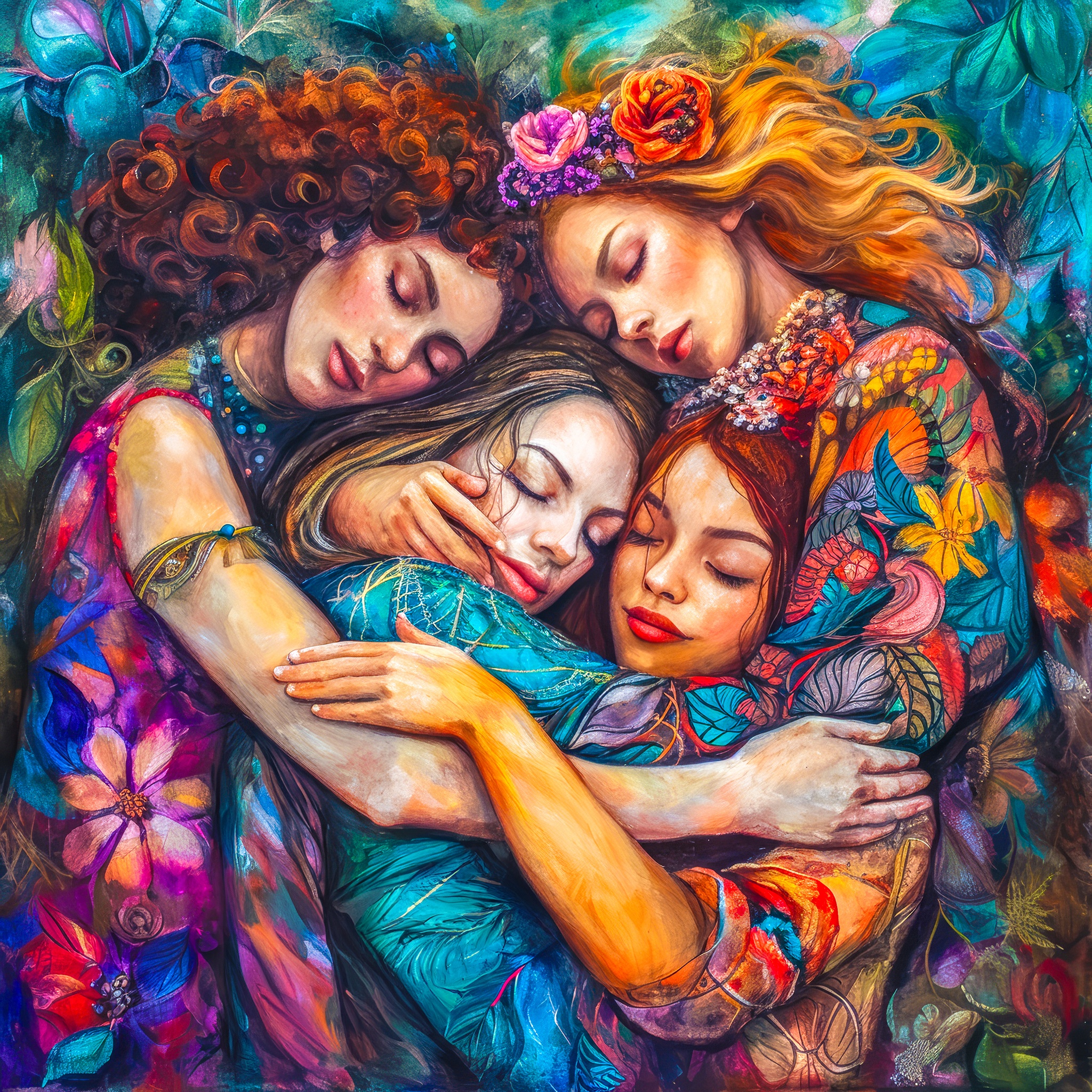 Sisterhood portrait jigsaw puzzle by Gotiva