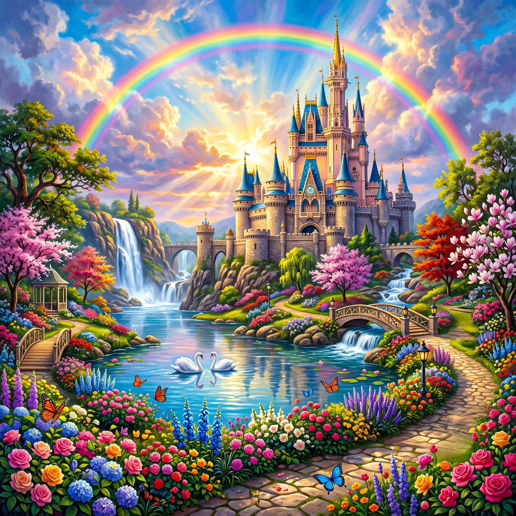 Rainbow Castle jigsaw puzzle by Gotiva