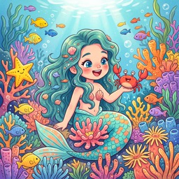 Silly Mermaid jigsaw puzzle by Lofi Canvas