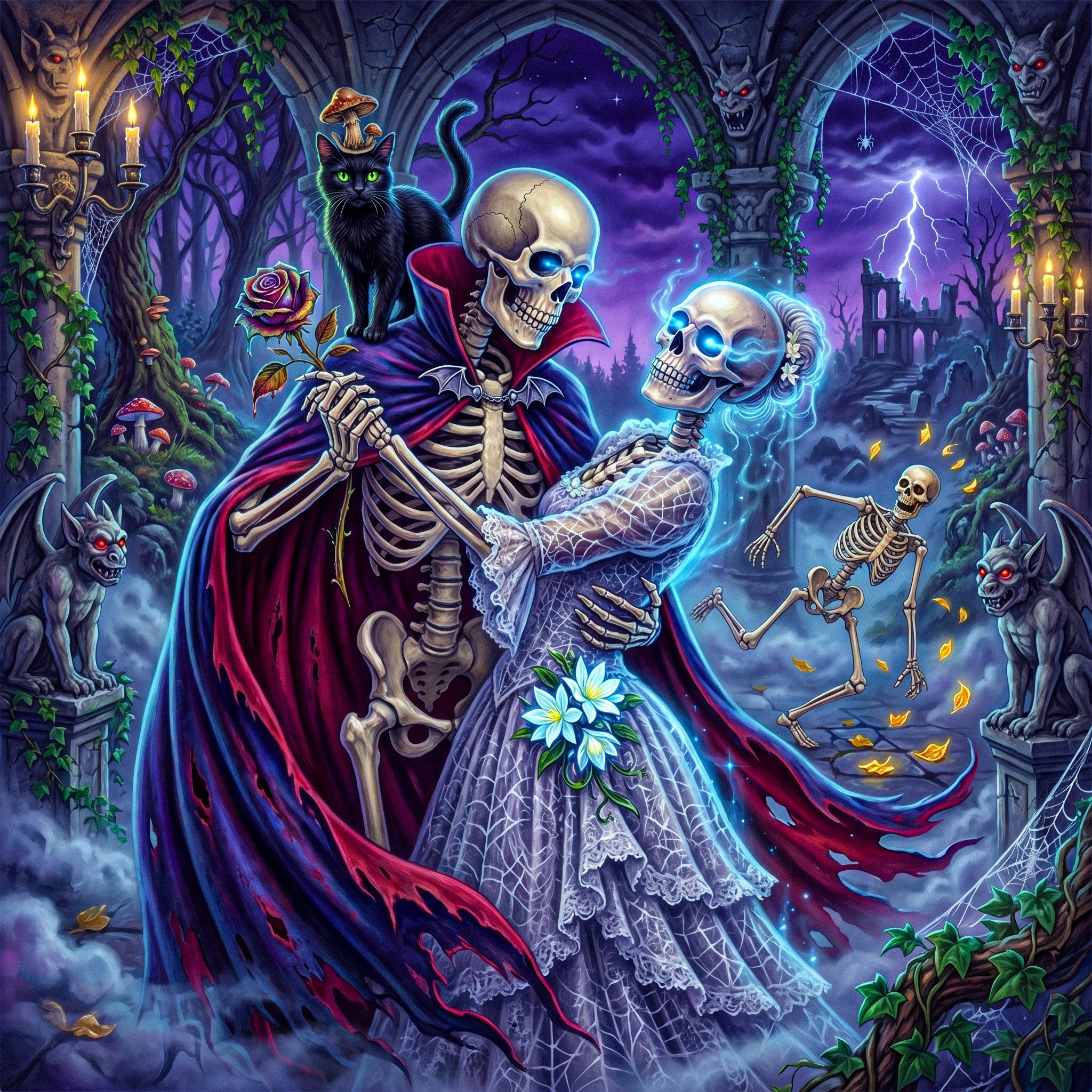 Midnight Masquerade of Bones jigsaw puzzle by Raven Veil