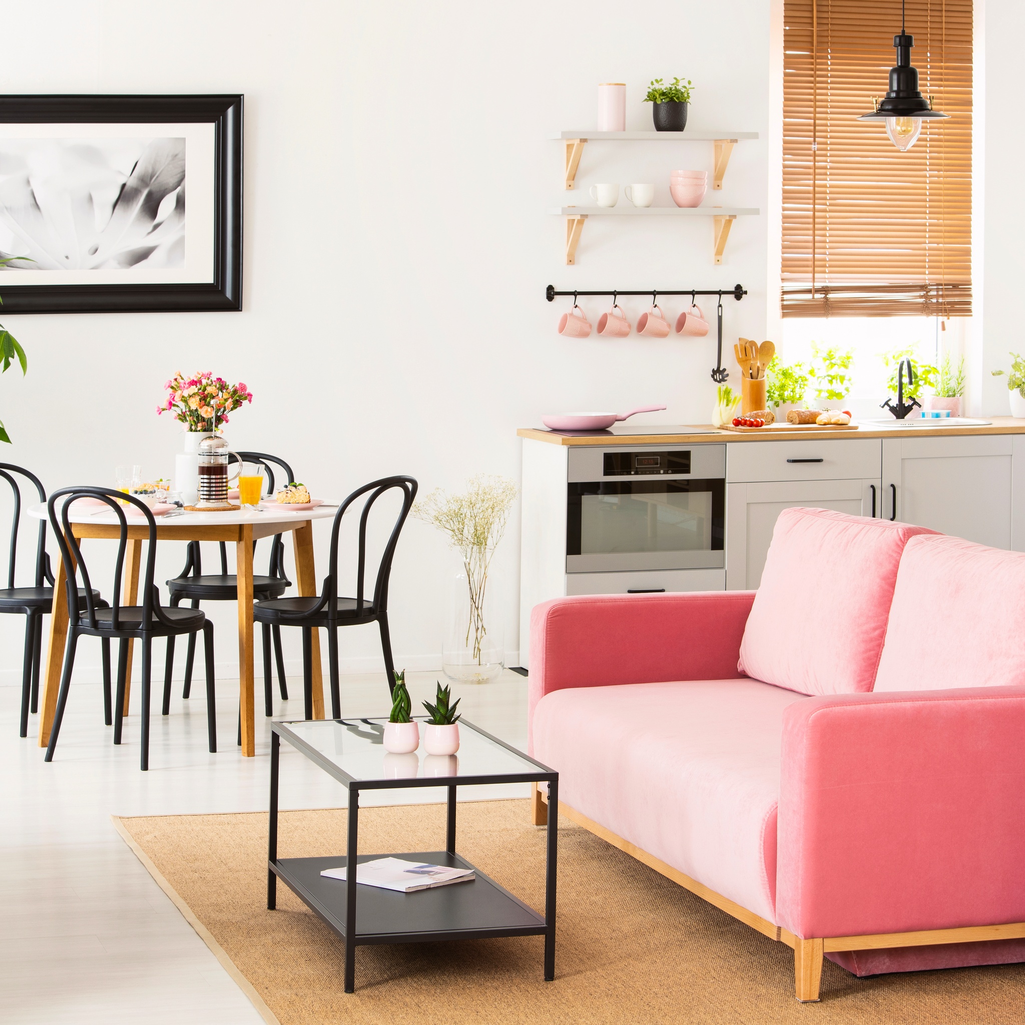 Pink Sofa In The Living Room jigsaw puzzle by Gotiva