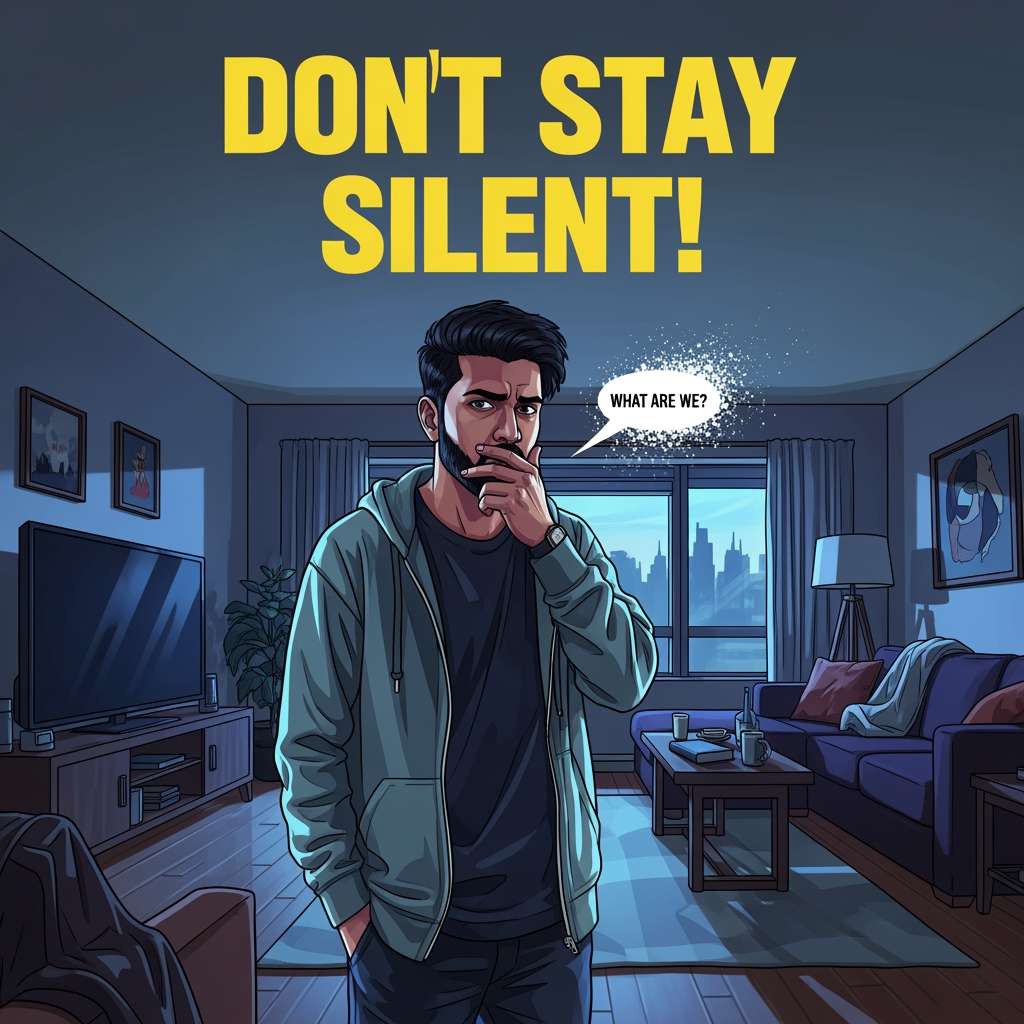 Indian man struggling with internal conflict about commitment, avoiding the what are we conversation.