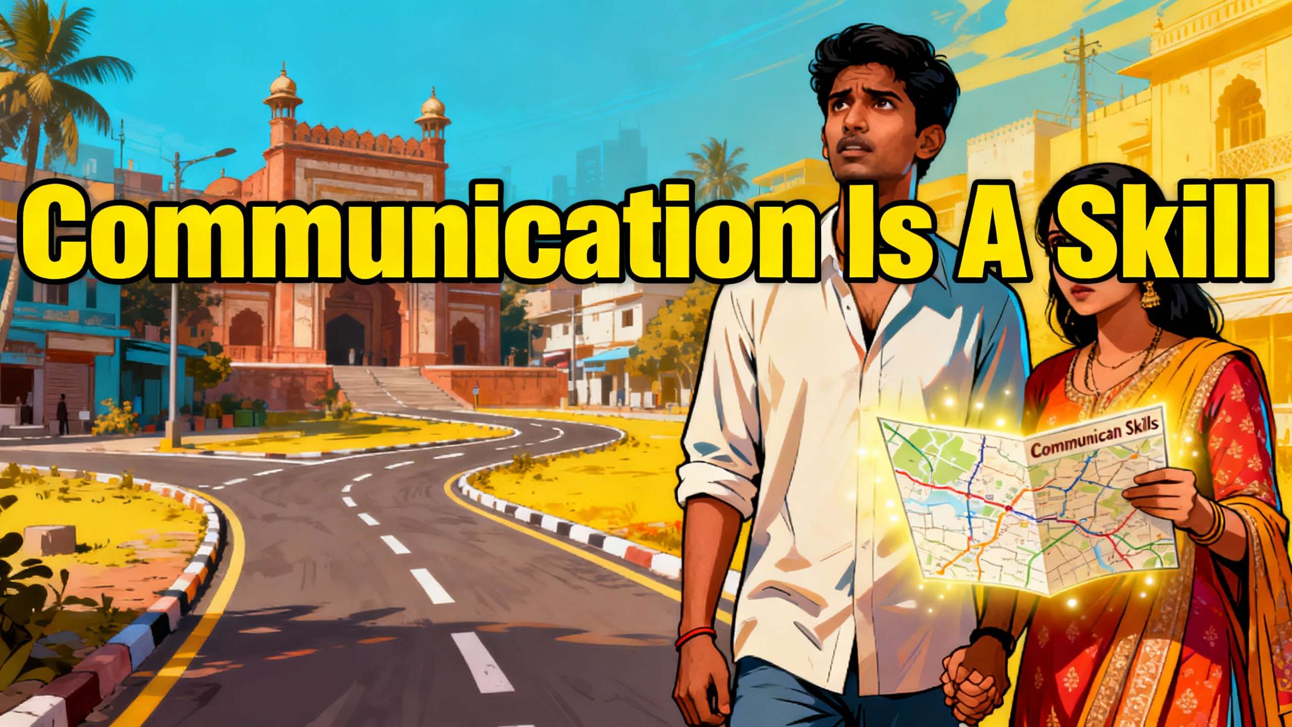 Indian couple learning communication skills, navigating relationship challenges together