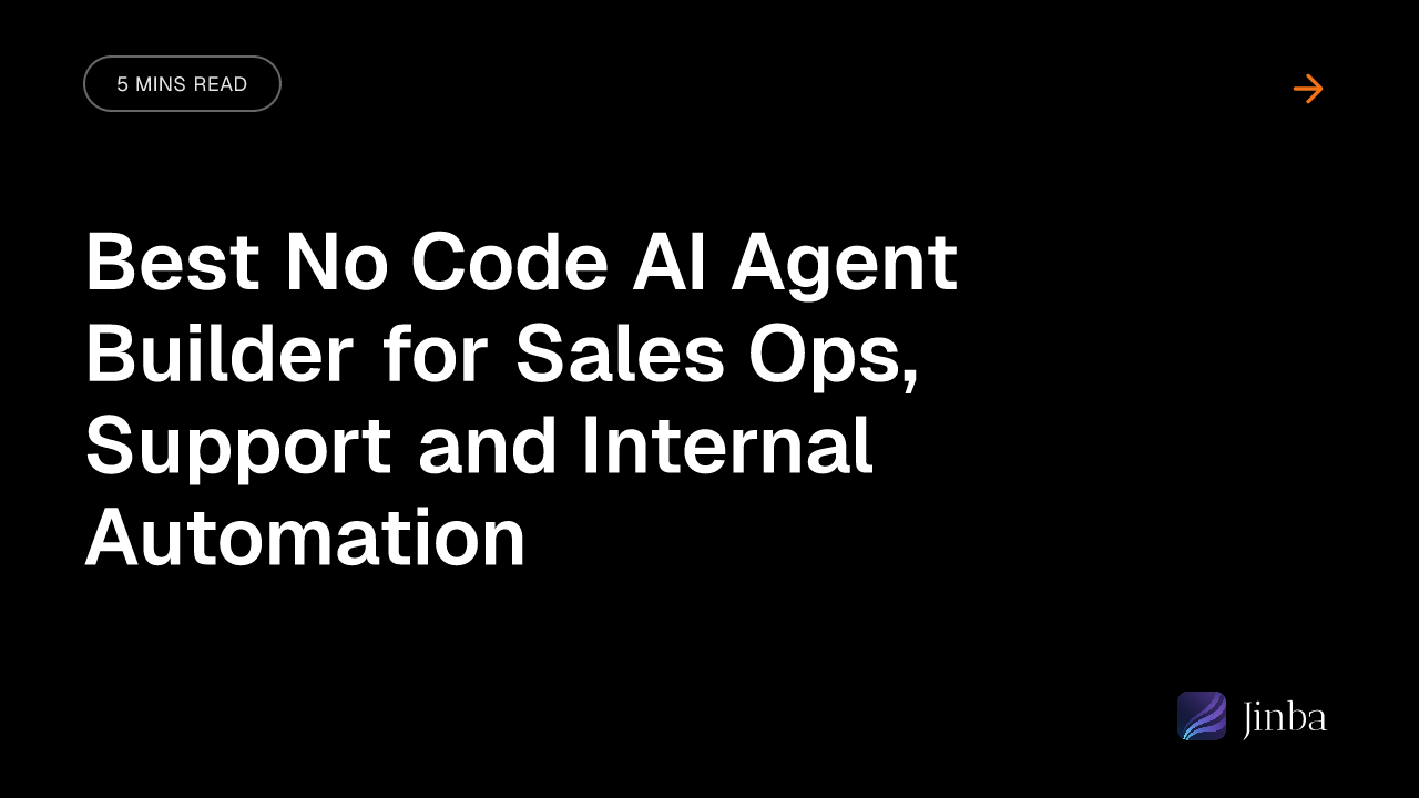 Best No Code AI Agent Builder for Sales Ops, Support and Internal Automation