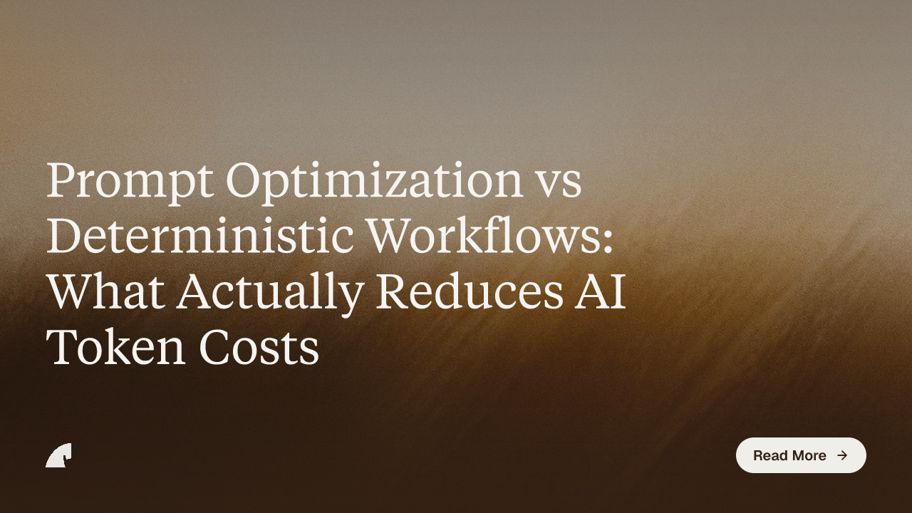 Prompt Optimization vs Deterministic Workflows: What Actually Reduces AI Token Costs