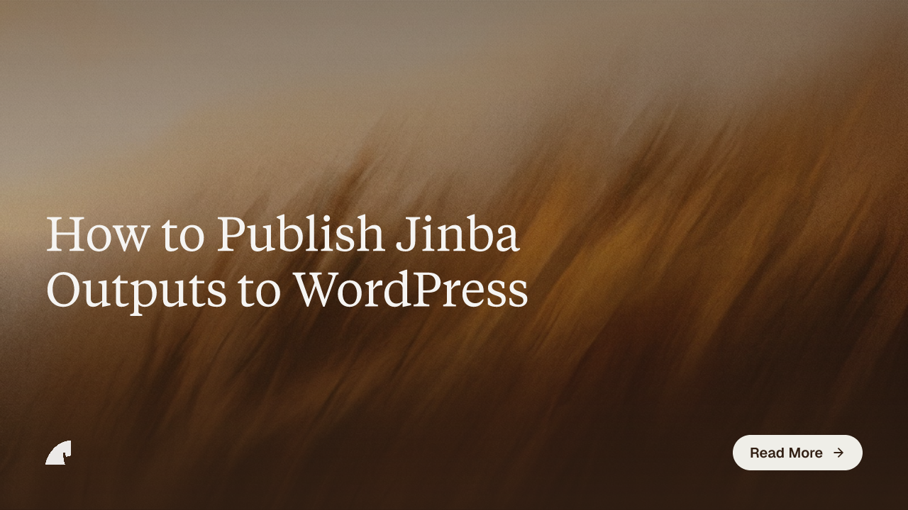 How to Publish Jinba Outputs to WordPress