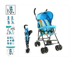 Tutti Frutti Baby Stroller Buggy – Lightweight, Compact & Comfy Ride (Light Blue)