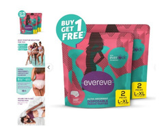 Evereve Ultra Absorbent Disposable Period Panties, L-XL Size, 2-Pack | Leak Protection