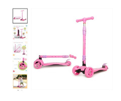 Joy Scooter for Kids - 3-Wheel Kick Scooter with LED Lights, Adjustable Height & Easy-Grip Handl