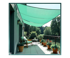 TRINQET 3x3mt Sails Sun Shade Green Net for Balcony & Resorts